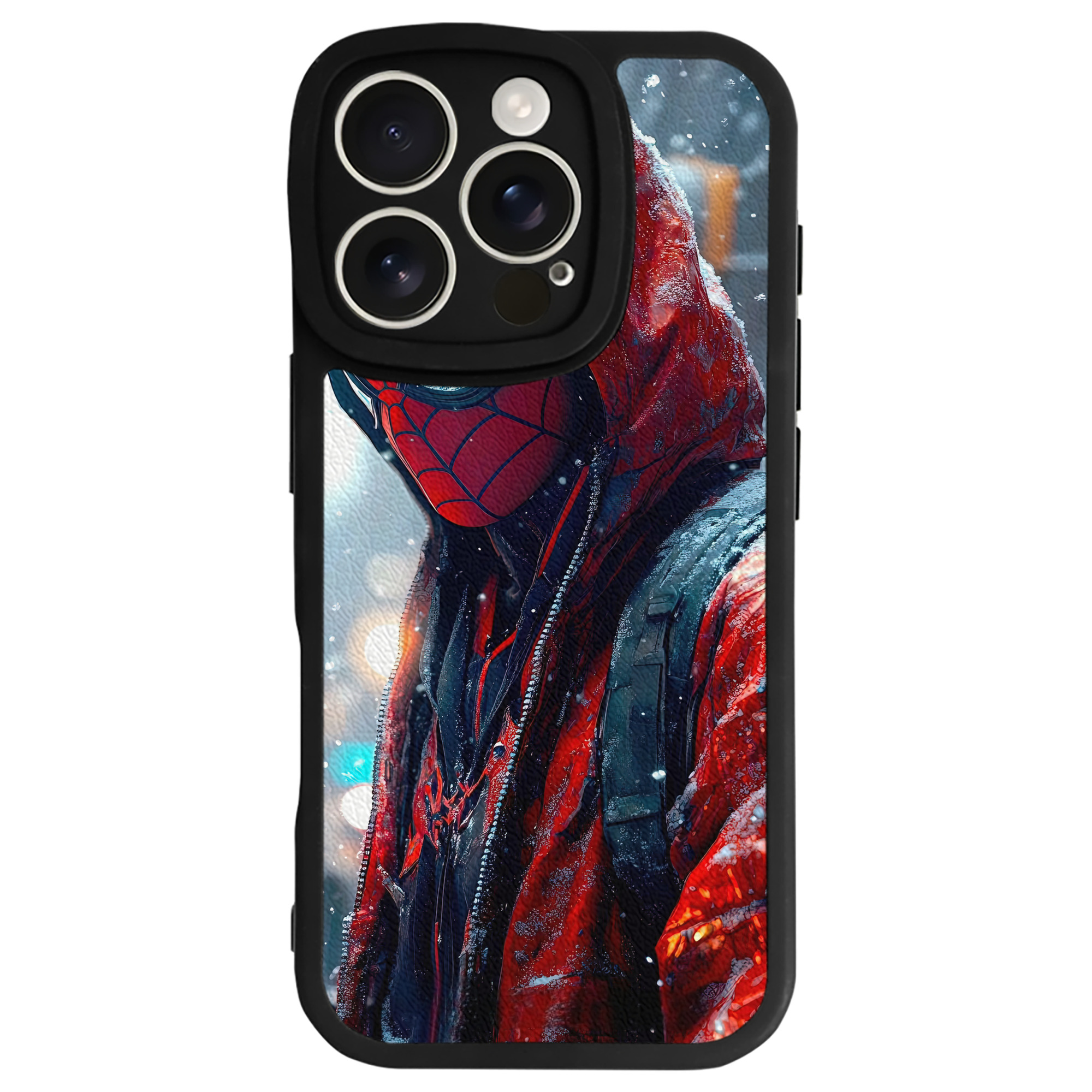 （画像用） Spider Man スパイダーマン 【iPhone 16シリーズ対応】シリコンスマホケース（レザー調） 材質：シリコン